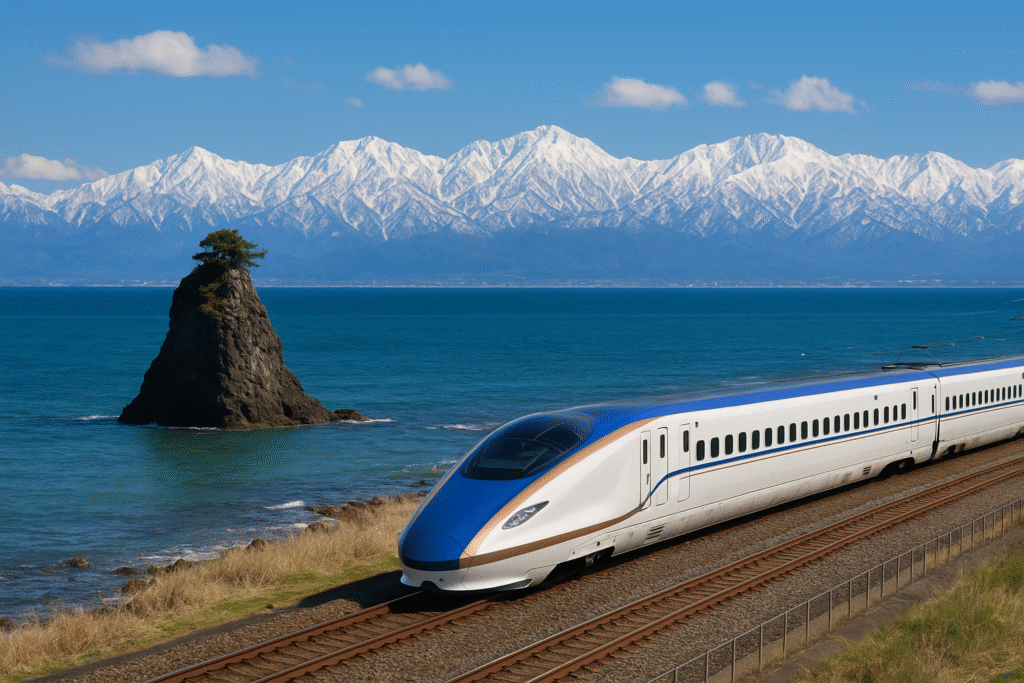 立山連峰とW7系byAI